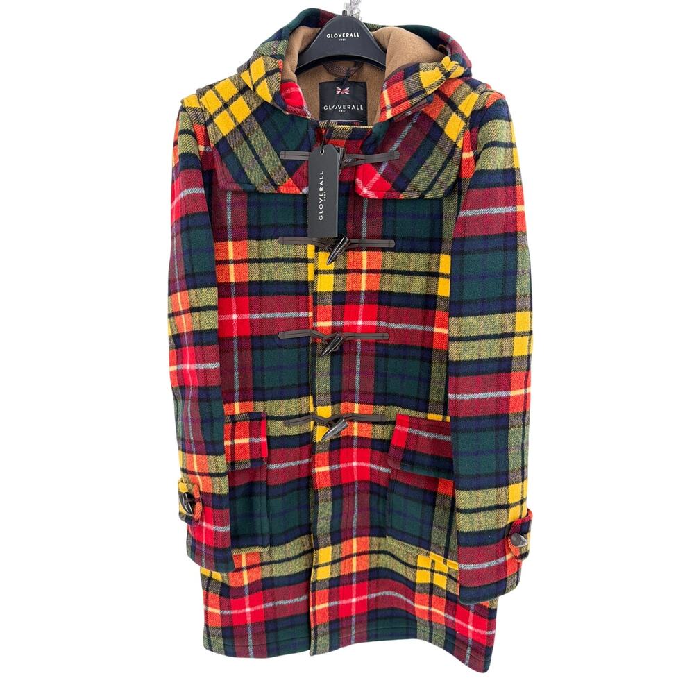 Gloverall Women's Buchanan Camel Tartan Reversible Morris Duffle Coat Size M - Picture 6 of 13